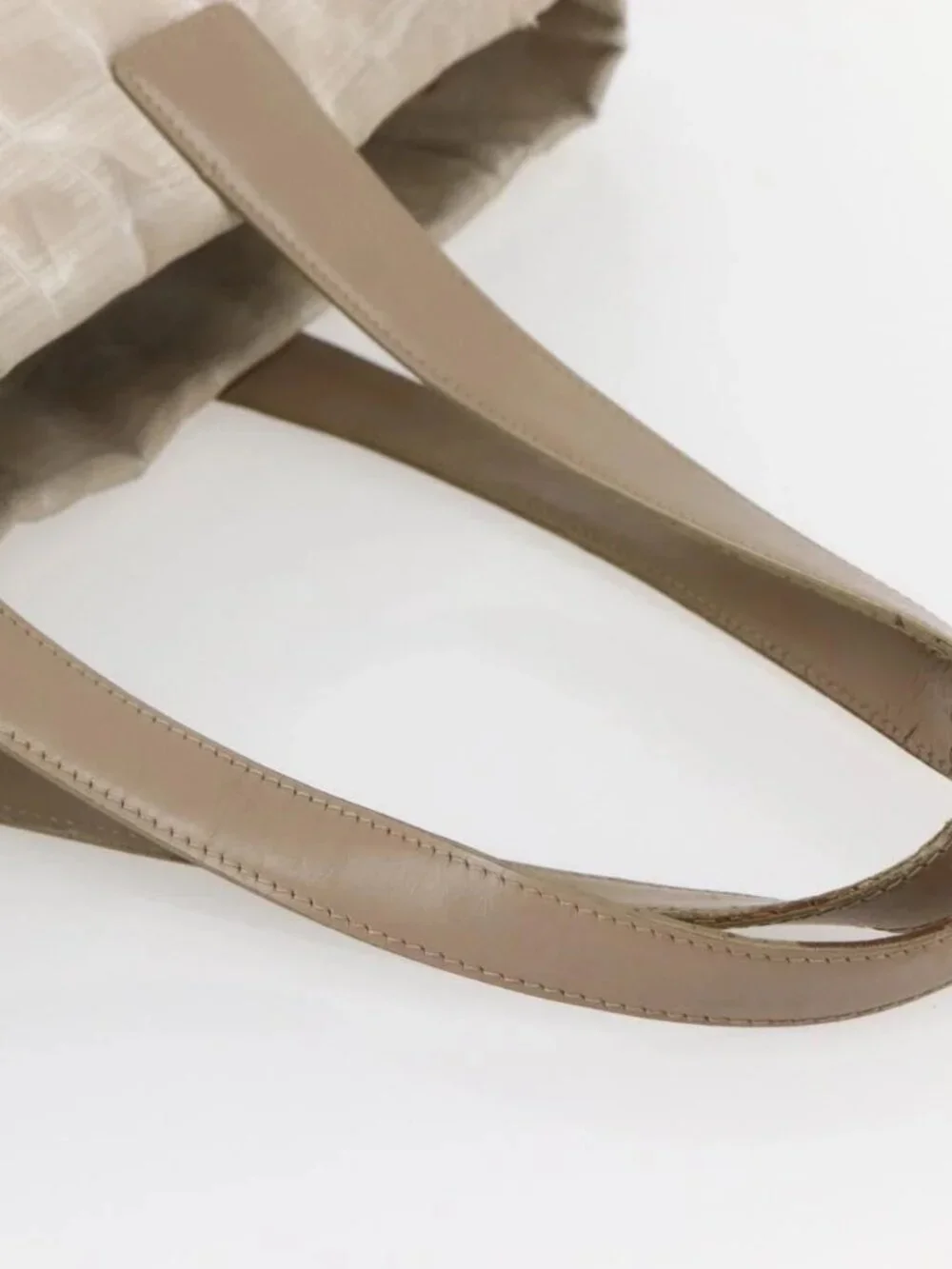 CHANEL New Travel Line Tote Bag Nylon Beige Gold CC Auth ti3423